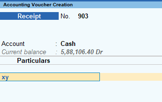 How to create a receipt voucher in tally prime